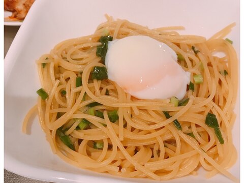 白だしにんにく温玉パスタ！